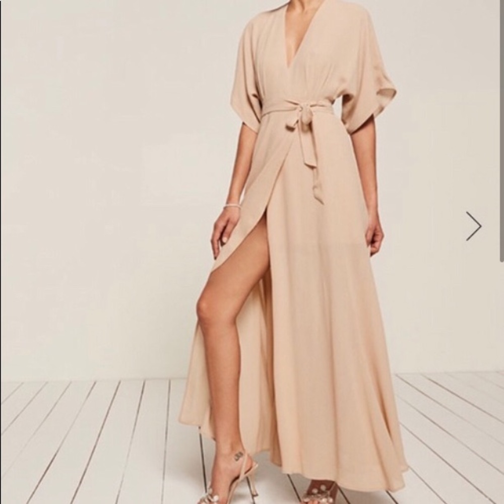 REFORMATION NEW WITH TAGS WINSLOW DRESS CHAMPAGNE
